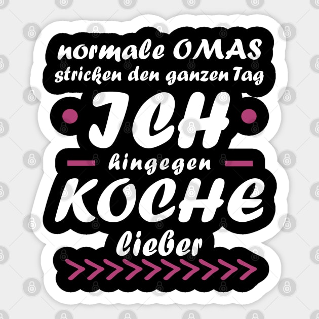 Kochen Oma Essen Lecker Geschenk Küche Sticker by FindYourFavouriteDesign